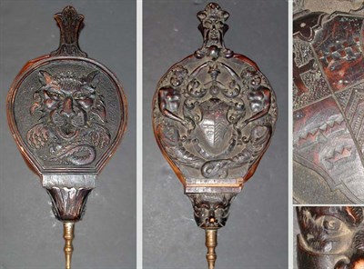 Lot 435 - Continental Carved Walnut Bellows