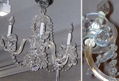 Lot 452 - Georgian Style Cut Glass Six-Light Chandelier