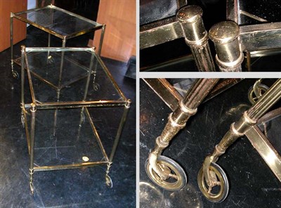 Lot 134 - Pair of Gilt-Metal and Glass Two-Tier End Tables