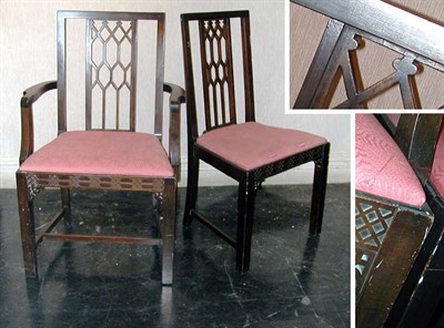 Lot 158 - Set of Six Georgian Style Mahogany Dining...