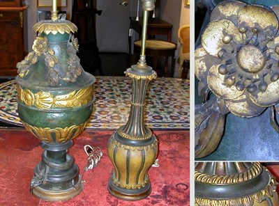 Lot 169 - Two Neoclassical Style Tole Painted Urn-Form...
