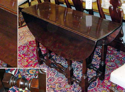 Lot 178 - William and Mary Style Mahogany Drop-Leaf Gate...