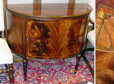 Lot 179 - George III Style Inlaid Mahogany Demilune Side...