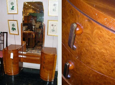 Lot 219 - Art Deco Burl-Wood Vanity