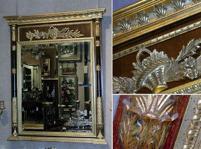 Lot 325 - Empire Style Mahogany and Parcel Gilt Mirror