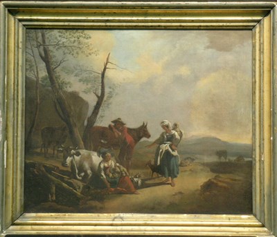 Lot 4037 - Follower of Nicolas Berchem DROVERS RESTING ON...