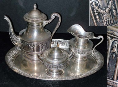 Lot 401 - Continental Silver Four-Piece Coffee Service...