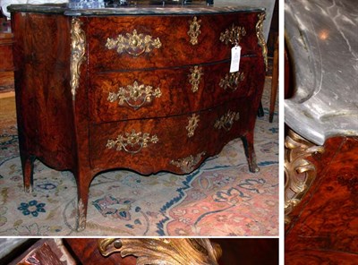Lot 4322 - Louis XV Gilt-Bronze Mounted Burl-Wood Commode...