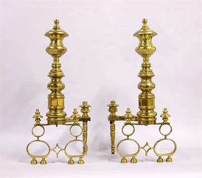 Lot 503 - Georgian Style Brass Andirons