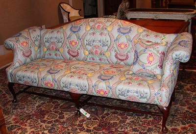 Lot 240 - Queen Anne Style Camel Back Sofa