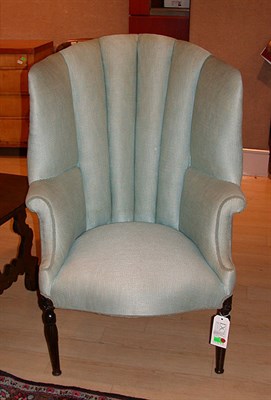 Lot 194 - Georgian Style Upholstered Barrel Back...