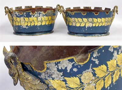 Lot 535 - Pair of French Tole Jardinieres