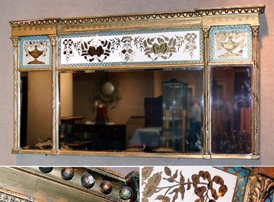 Lot 4407 - Regency Gilt-Wood and Eglomise Overmantel...
