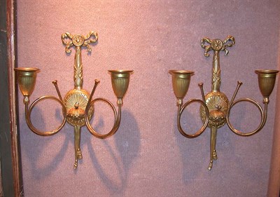 Lot 361 - Four Louis XVI Style Gilt-Metal Two-Light...