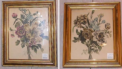 Lot 3073 - Artist Unknown [FLOWER STUDIES] Two color...