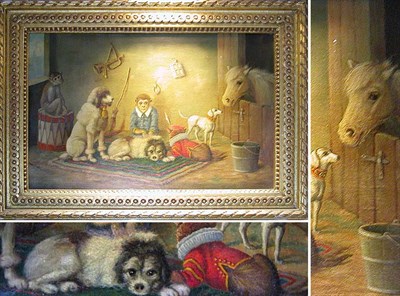 Lot 3060 - British School 19th Century DOGS AND MONKEYS...
