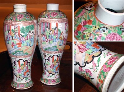 Lot 3003 - Pair of Chinese Rose Medallion Porcelain Vases...