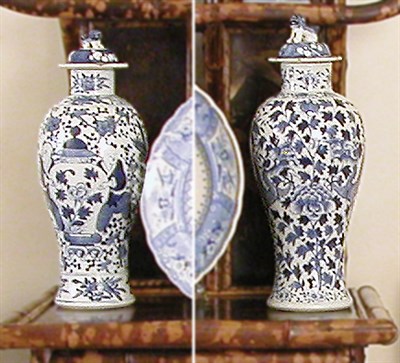 Lot 3125 - Pair of Chinese Blue and White Porcelain...