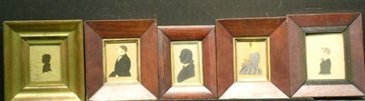 Lot 2153 - Five Silhouette Portraits 19th Century Height...