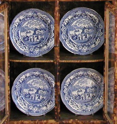 Lot 3126 - Set of Six Staffordshire Blue and White...