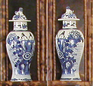 Lot 3126A - Pair of Chinese Blue and White Porcelain...