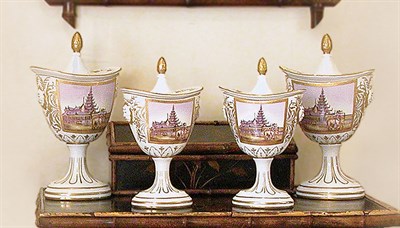 Lot 3116 - Set of Six Neoclassical Style Porcelain...