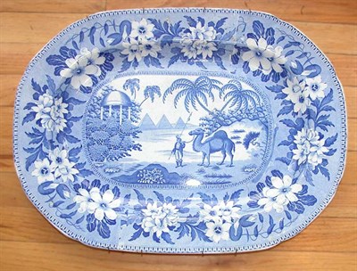 Lot 3253 - Staffordshire Blue and White Pottery Platter...