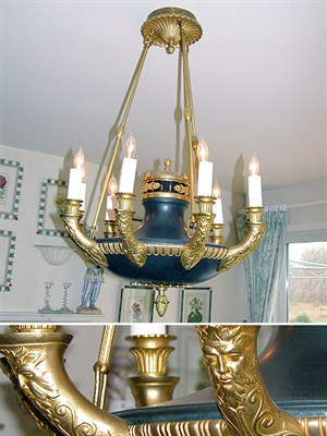 Lot 3227 - Empire Style Gilt and Patinated-Metal...