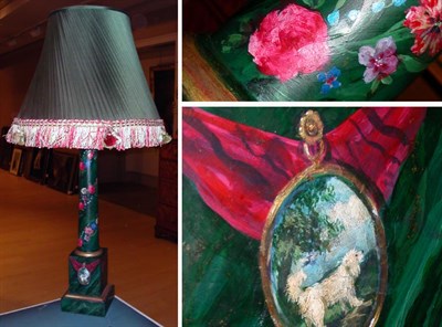 Lot 3132 - Neoclassical Style Painted Tole Lamp Height 21...