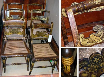 Lot 3134 - Assembled Group of Six Federal Stenciled Fancy...