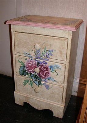 Lot 3197 - Painted Bedside Table One decorated with...