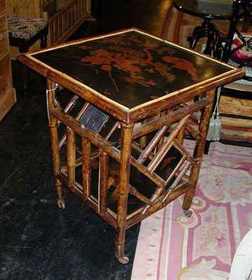 Lot 3271 - Victorian Gilt Decorated Black Lacquered...