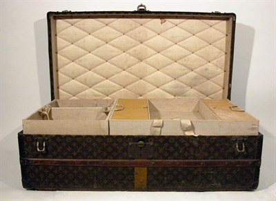 Lot 3037 - Louis Vuitton Footlocker Trunk LV stamped...