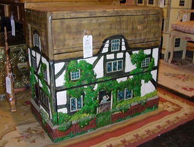 Lot 3040 - Painted Chest of Drawers Decorated as a...