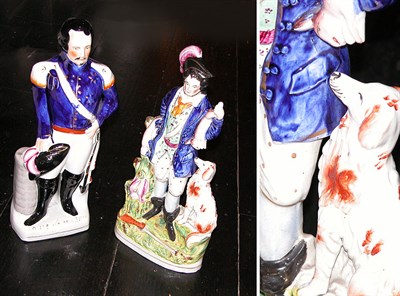 Lot 3278 - Two Staffordshire Pottery Figures One of a...