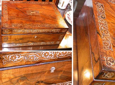 Lot 3272 - William IV Mother-of-Pearl Inlaid Rosewood...
