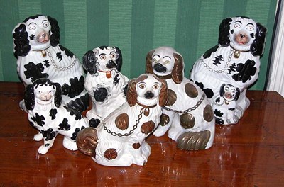 Lot 3185 - Three Pairs of Staffordshire Pottery Figures...