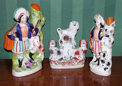 Lot 3105 - Two Staffordshire Pottery Spill Vases;...