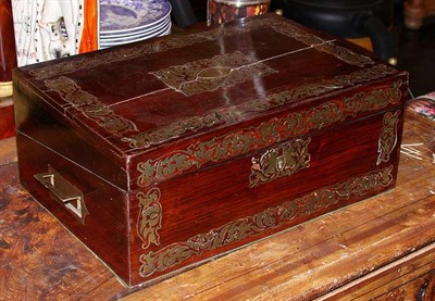 Lot 3186 - Regency Brass Inlaid Lap Desk 19th Century The...