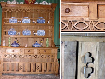 Lot 3164 - Provincial English Pine Hutch Cabinet The top...