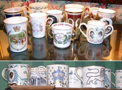 Lot 3167 - Group of English Porcelain Commemorative Mugs...