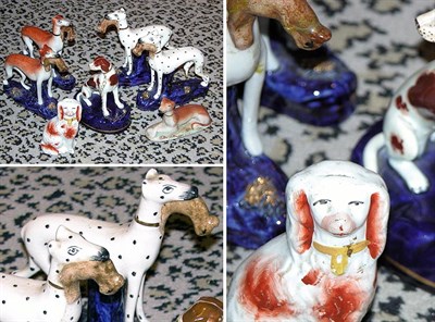Lot 3171 - Group of Seven Staffordshire Pottery Figures...