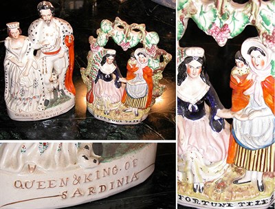 Lot 3180 - Two Staffordshire Pottery Figures Of the Queen...