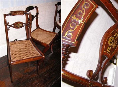 Lot 3045 - Set of Eight William IV Brass Inlaid Rosewood...