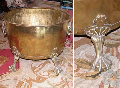 Lot 3161 - Georgian Style Brass Jardiniere Of oval form,...
