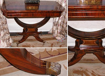 Lot 3068 - Regency Brass Inlaid Rosewood Games Table...