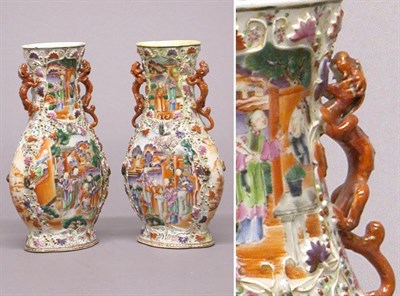 Lot 3261 - Pair of Chinese Export Porcelain Vases 19th...