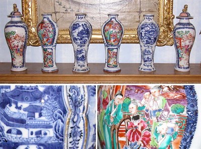 Lot 3070 - Assembled Chinese Export Porcelain Garniture...