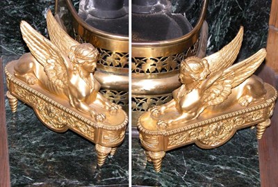 Lot 3200 - Pair of Louis XVI Style Gilt-Metal Andirons...
