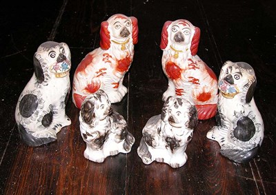 Lot 3252 - Group of Three Pairs of Staffordshire Pottery...